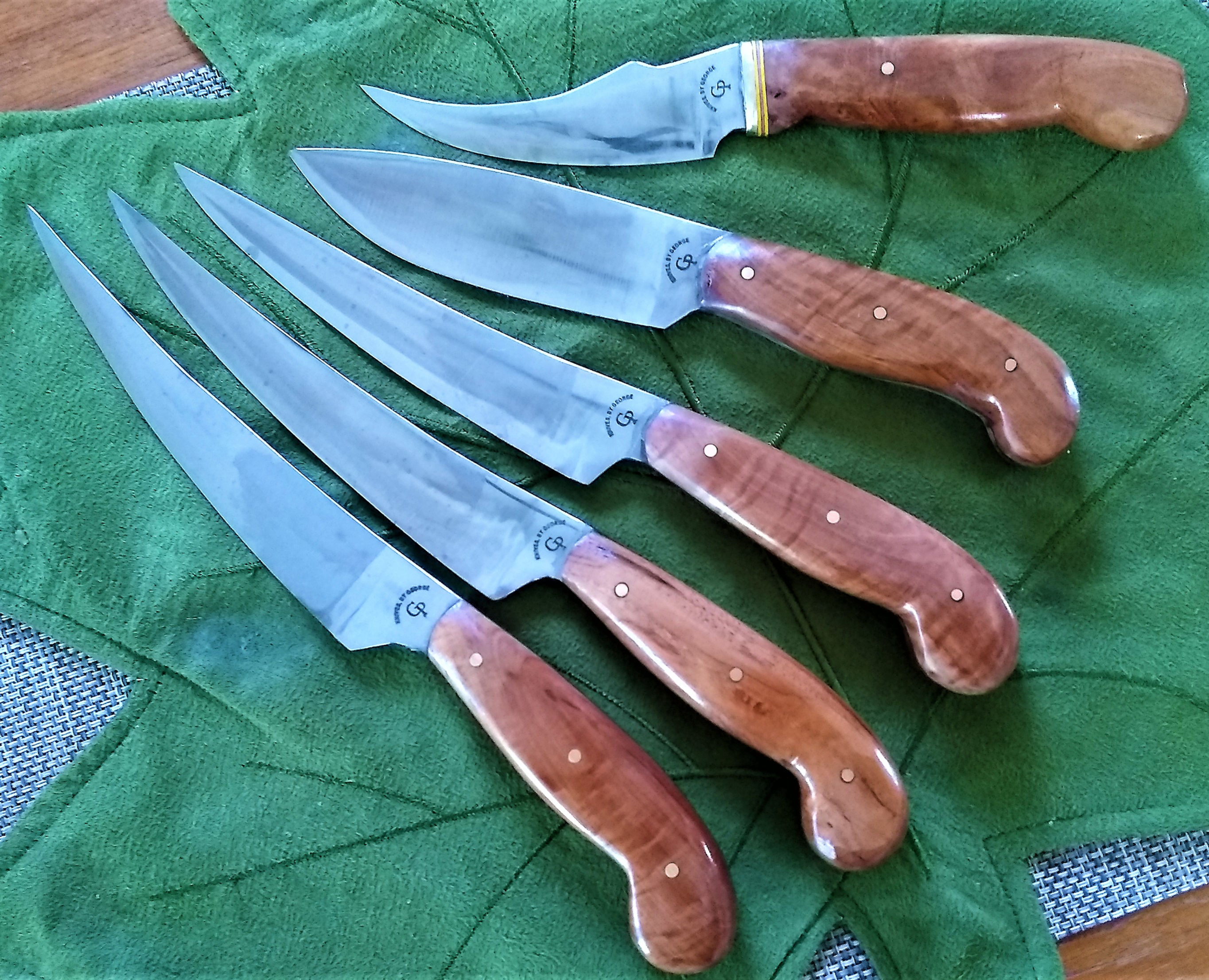 Boning knife with a wooden handle