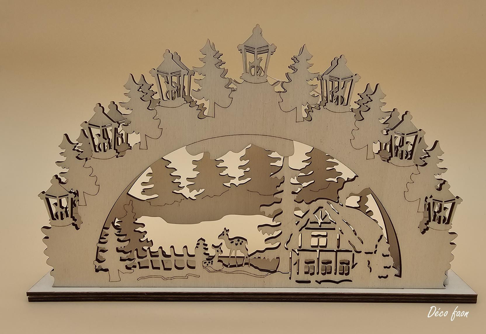 Décoration de Noël lumineux en bois