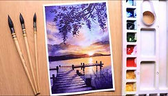 Watercolor-painting-of-sunset-evening-landscape-of-river-side-easy-407x229.jpeg