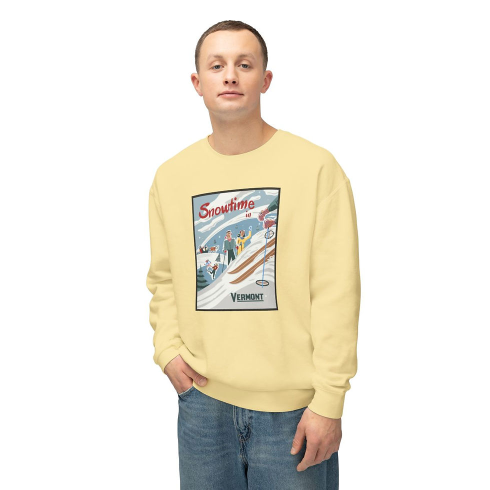 Thumbnail: "Snowtime in Vermont"  long sleeve crew neck sweatshirt - Ski Edition