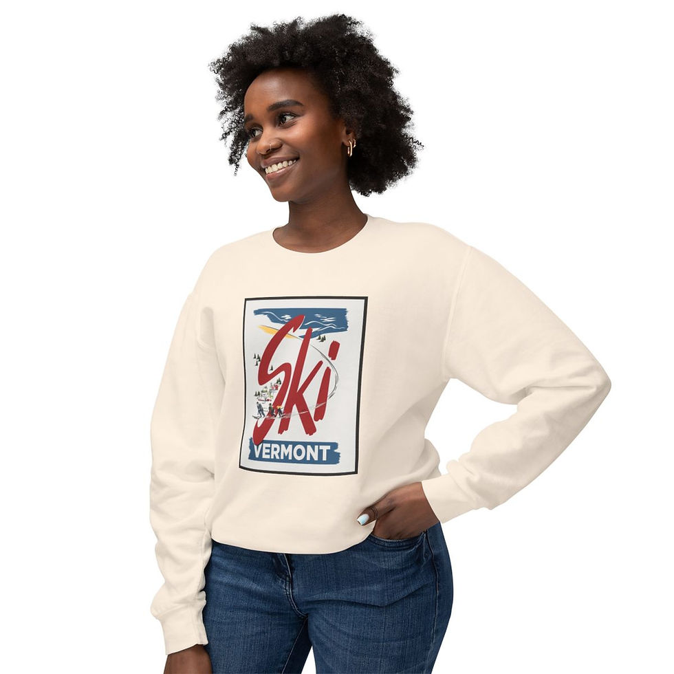 Thumbnail: "Ski Vermont" Long Sleeve Shirt  Winter Collection Unisex Lightweight Sweatshirt