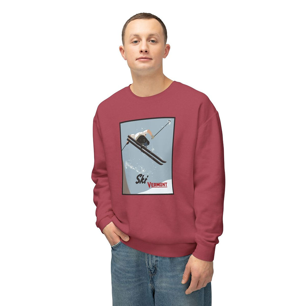 Thumbnail: "Ski Vermont" crewneck sweatshirt - Winter Collection Lightweight Sweatshirt