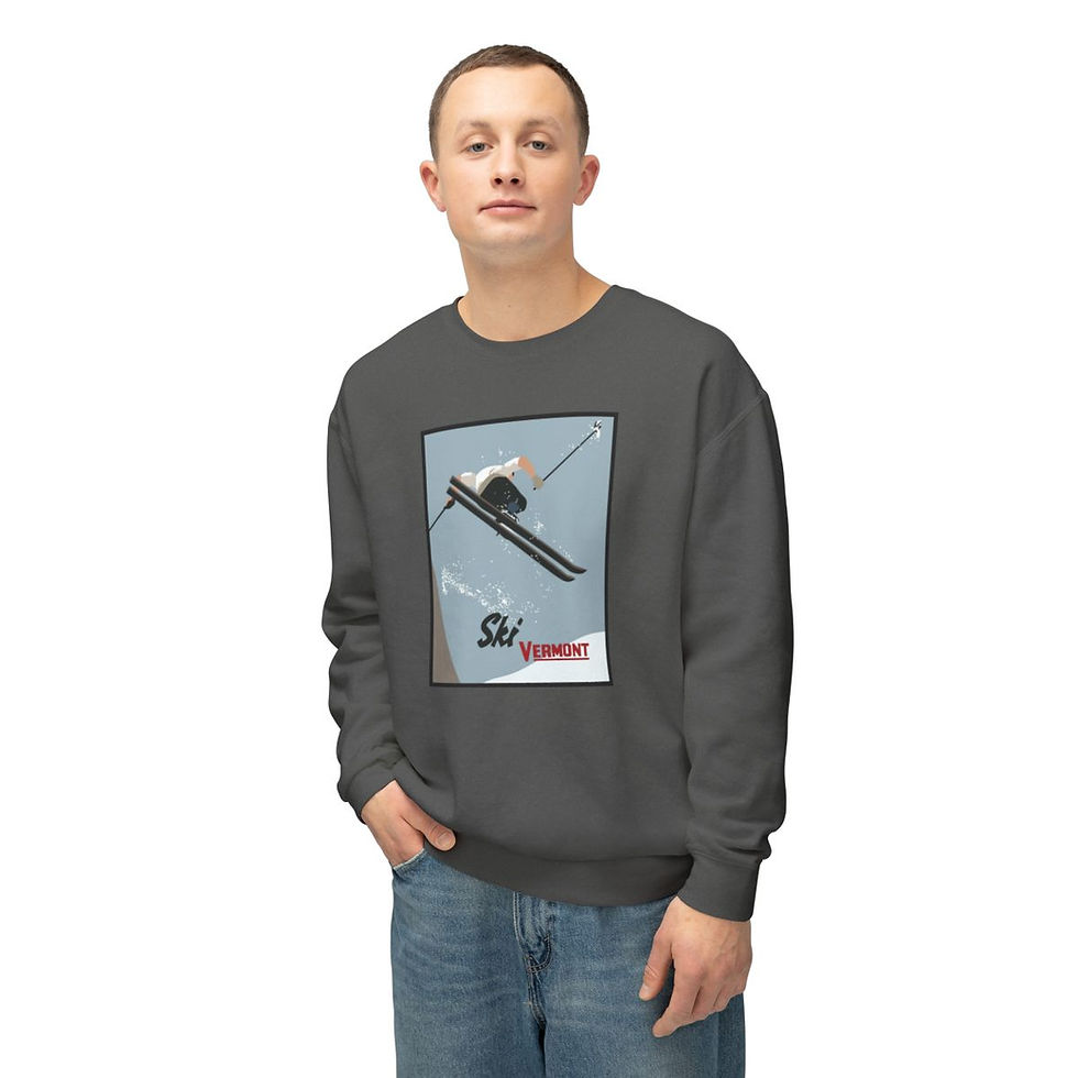 Thumbnail: "Ski Vermont" crewneck sweatshirt - Winter Collection Lightweight Sweatshirt