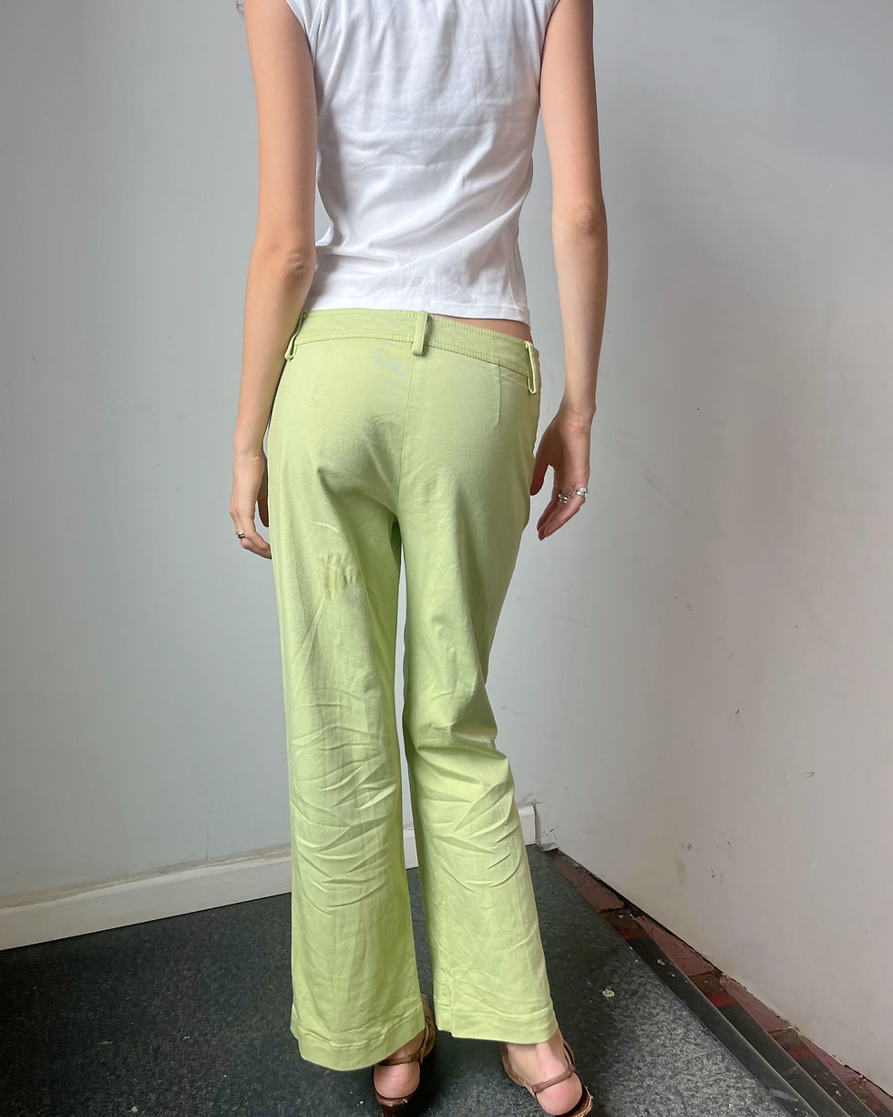 Thumbnail: Pistachio Zip Pocket Cotton Trousers