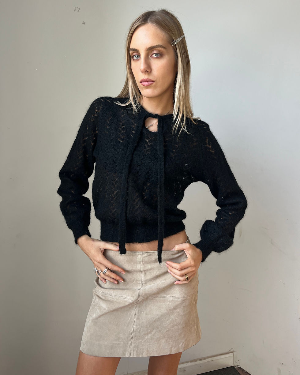 Thumbnail: Vintage Mohair Tie Sweater