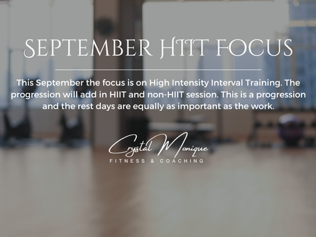 September High Intensity Interval Training (HIIT) Calendar