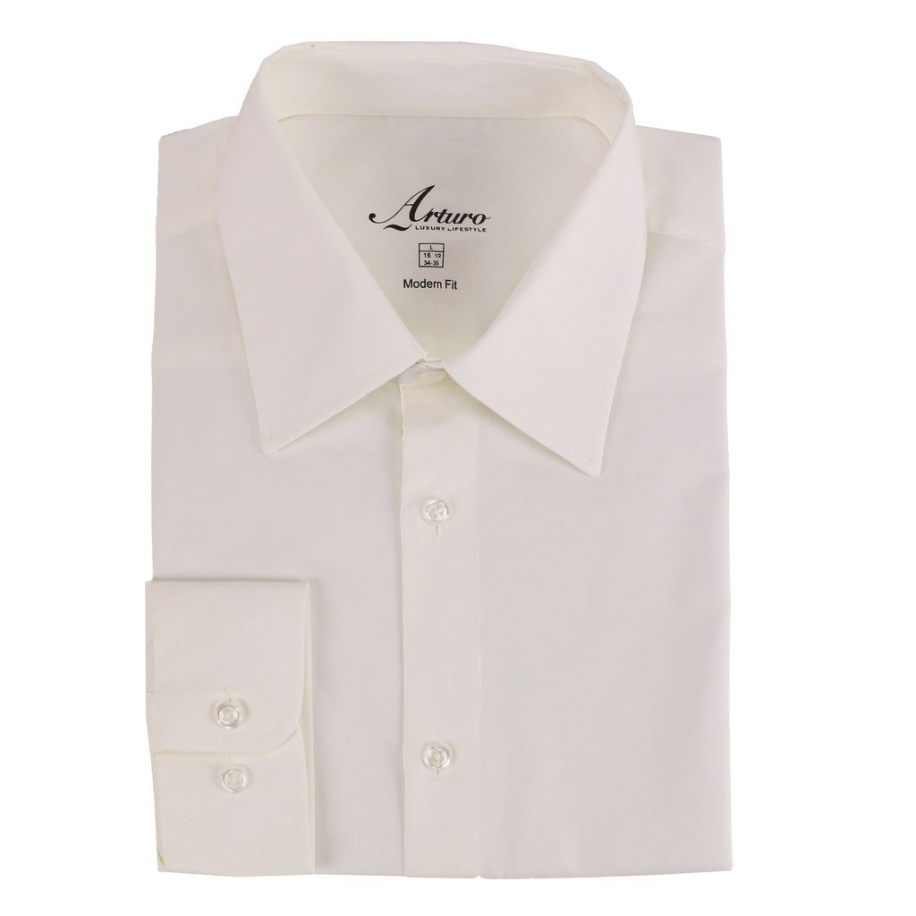 Arturo Men's SLIM Fit Long Sleeve Dress Shirt-Solid Color