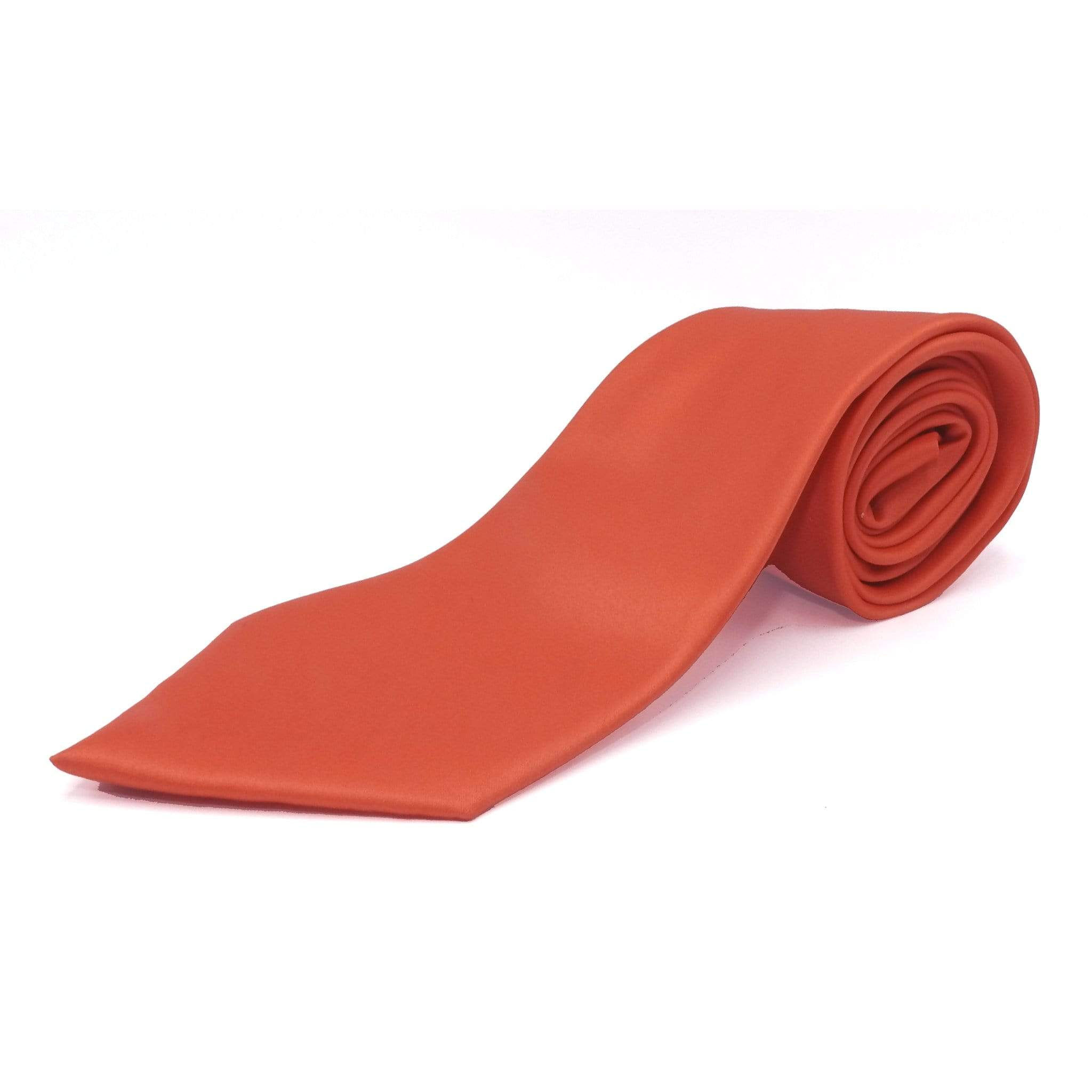 Orange Solid Tie/Hankie Set