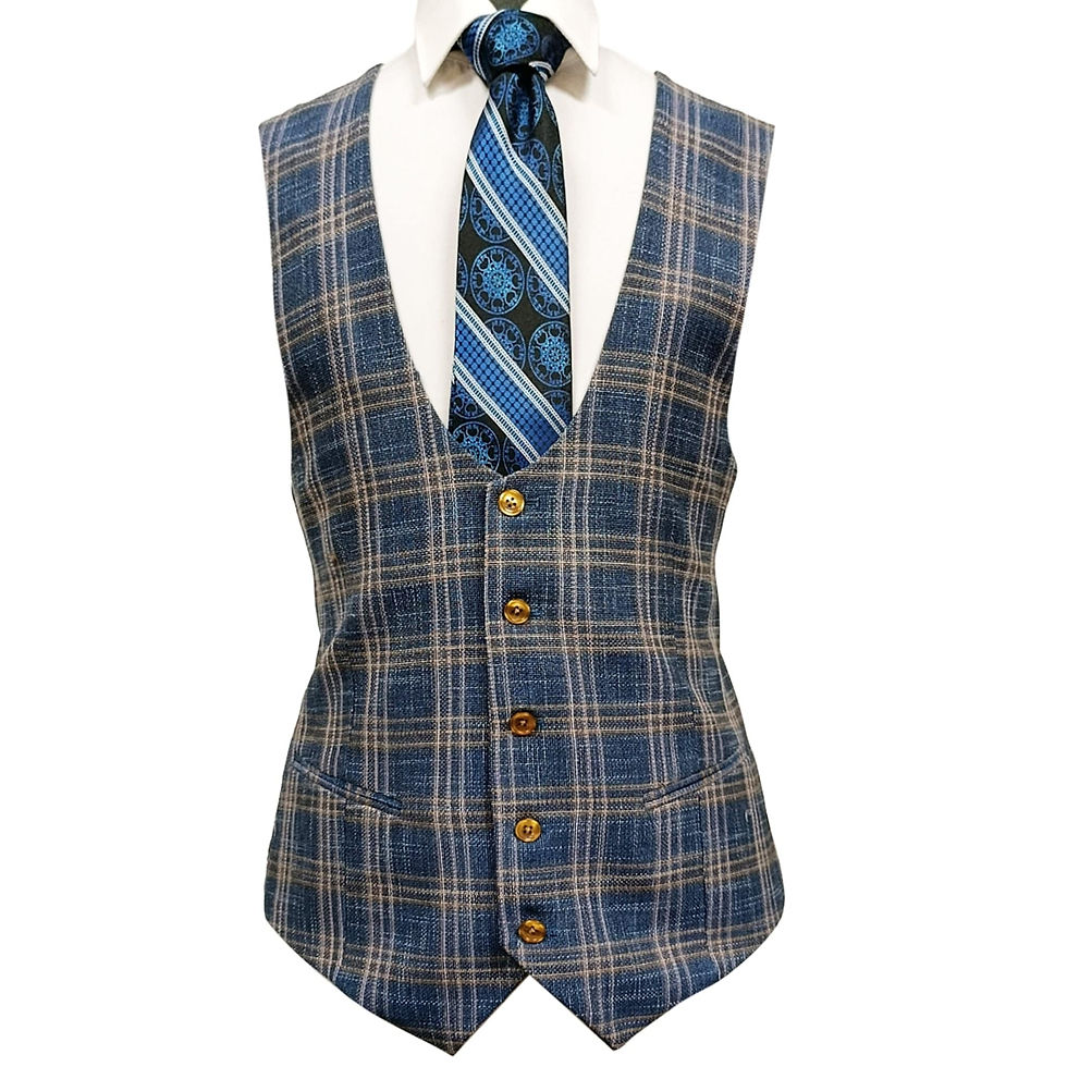 Thumbnail: Tom 3pcs Suit By Rossiman-Check Pattern