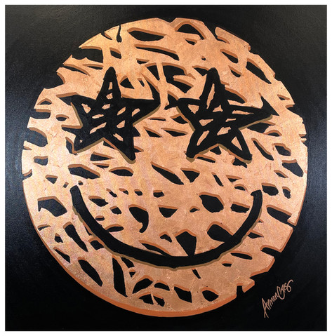 Starry Eyed #2 Abstract Circle Art Spray Paint Sculpture Art Los Angeles 