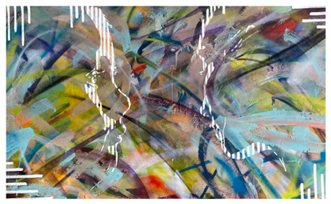 Where Are You Now Spray Paint Abstract Acrylic Painting 