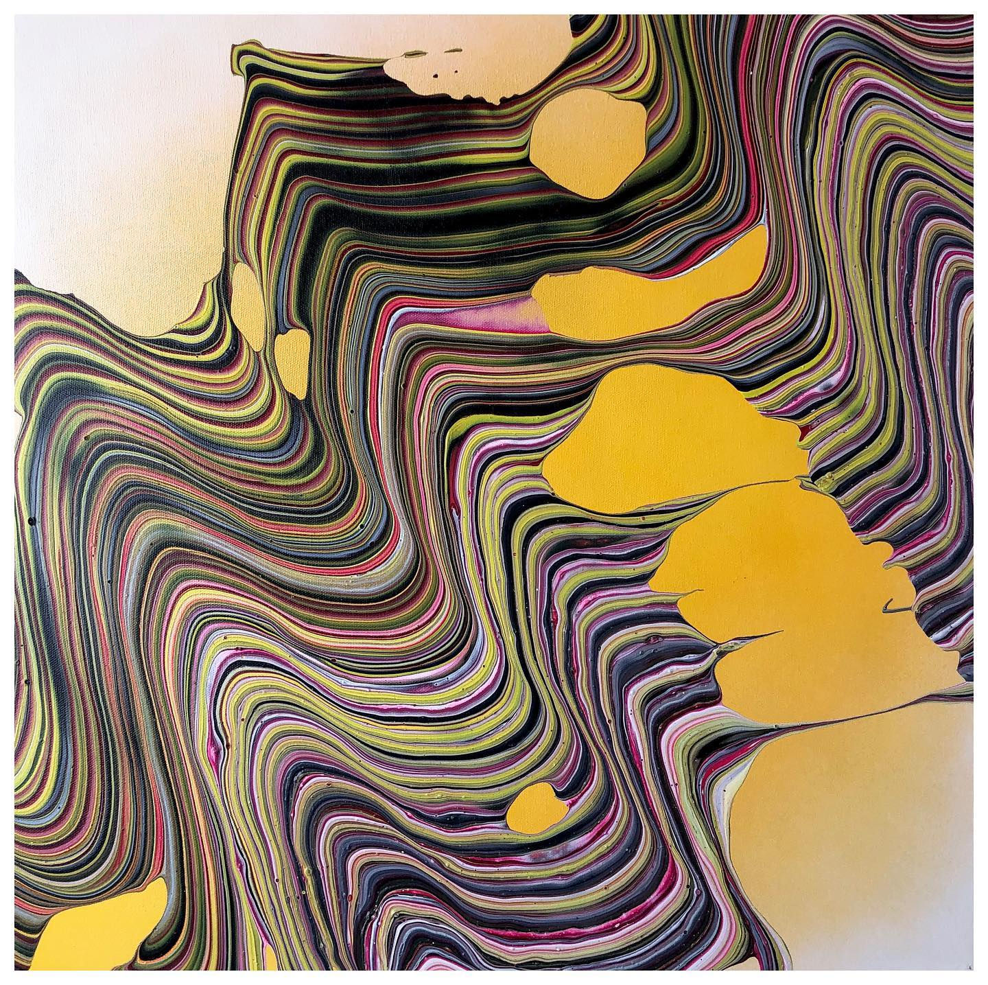 Untitled Yellow Acrylic on Canvas 24x24in