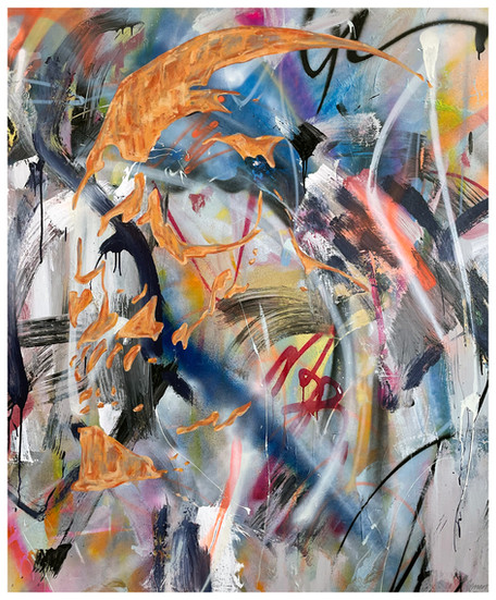 Los Angeles Spray Paint Art Abstract Line Art