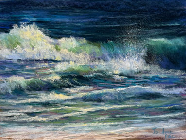 Vagues sur océan pastel sec par JoAnne Pion