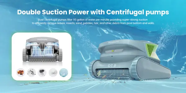 Miniature : Balayeuse Hydro 3 DT-B sans fil pour piscine creusée de Poolmate - 799,00$