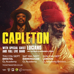 Reggae Icon Capleton announces three date UK Tour this September + special guest Luciano
