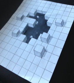 3D Broken Cube Drawing