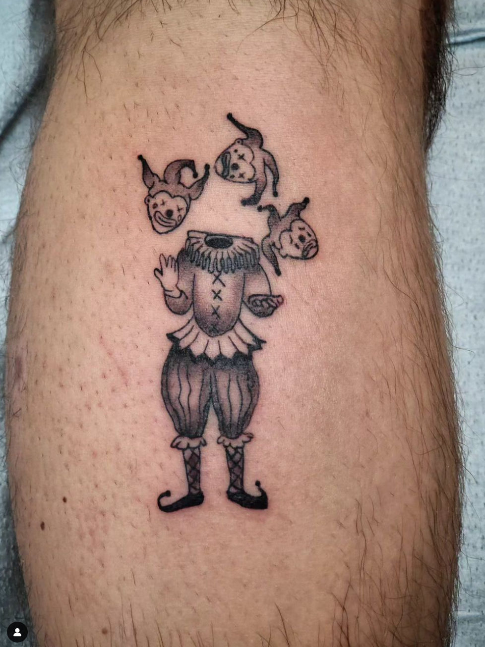 Clown Juggling Heads Tattoo by Josh Tattoo Galaxy Ambler