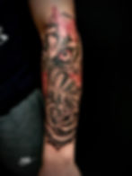 Wild Animal Eye Butterfly Rose Tattoo Realism by Tommy at Tattoo Galaxy