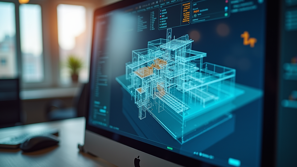 Eye-level view of a computer screen showing a BIM software interface