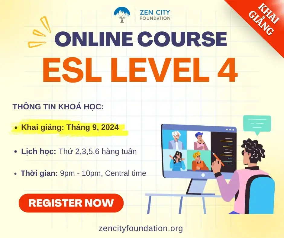 🤩 KHÔNG THỂ BỎ LỠ: Khoá học ESL Level 4 chính thức khai giảng vào tháng 9 này! 🎉