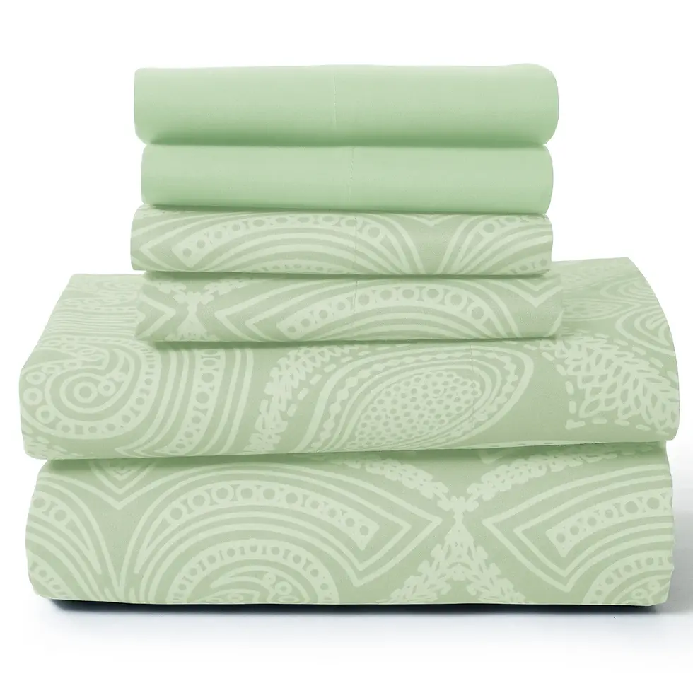 Thumbnail: Luxurious Printed Bed Sheets 6Pc Set – Soft Microfiber, Wrinkle-Free,