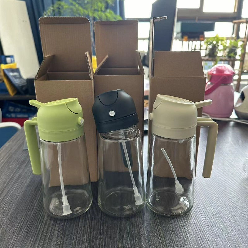 Thumbnail: 2-in-1 Glass Oil Sprayer & Dispenser - BPA-Free, Perfect for BBQ, Baking, Roasti