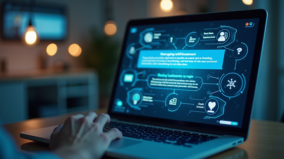 Close-up of a laptop screen showing AI chatbot interface helping with customer queries