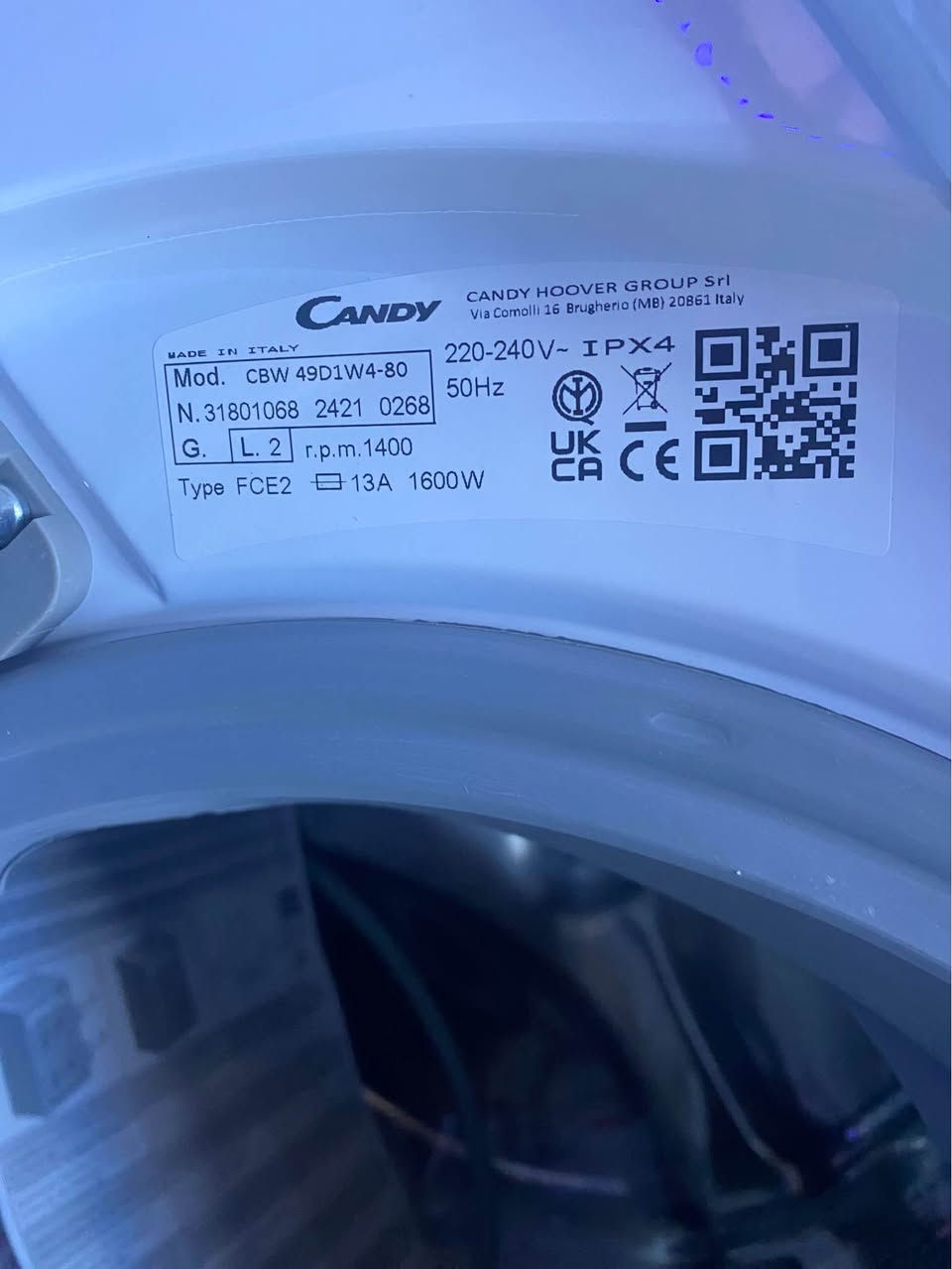 Thumbnail: CANDY CBW 49D1W4-80 Integrated 9 kg 1400 Spin Washing Machine