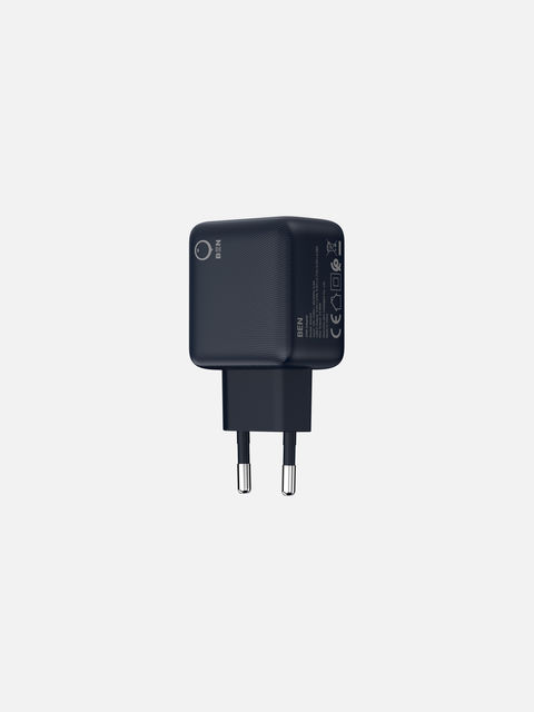 Black 25W wall charger adapter with European plug