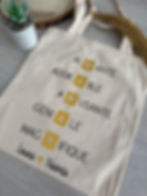 tote bag personnalisé coton naturel cadeau maîtresse