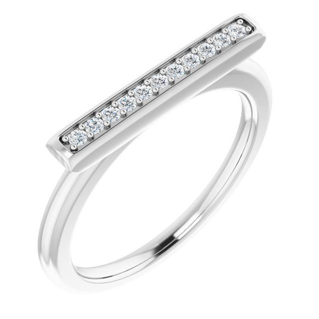 Diamond Bar Stacking Ring
