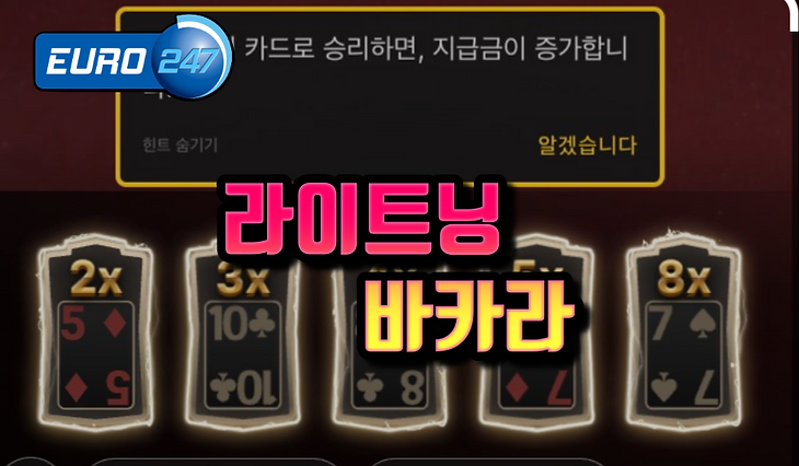 라이트닝 바카라 승리