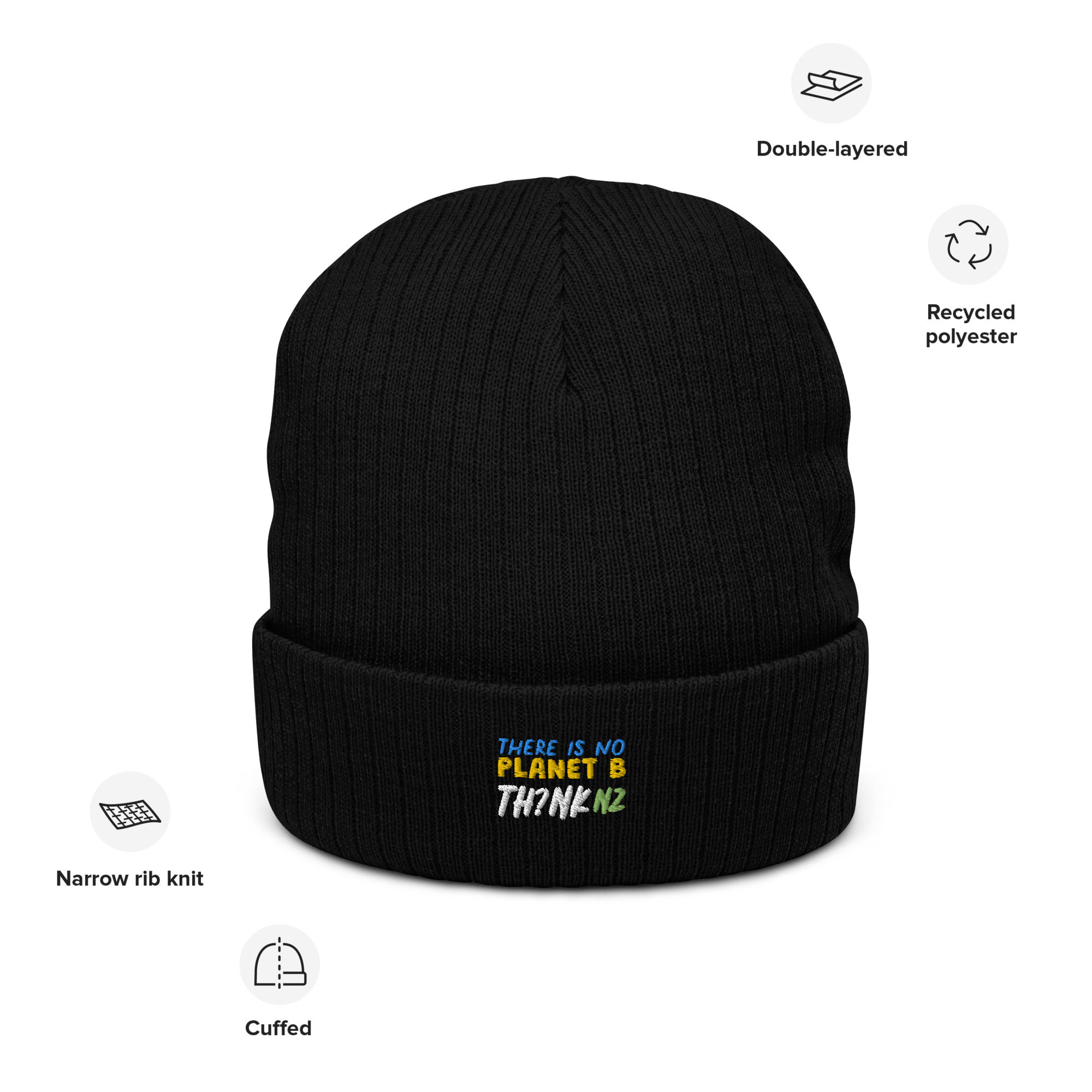 Ribbed knit No Planet B Beanie