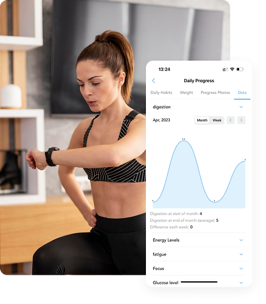 woman looking at smart watch