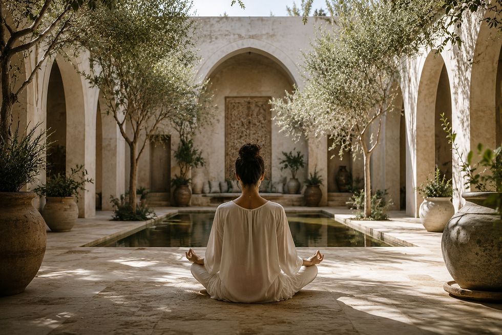courtyard creating a perfect meditation container, garden design brings in a nature element