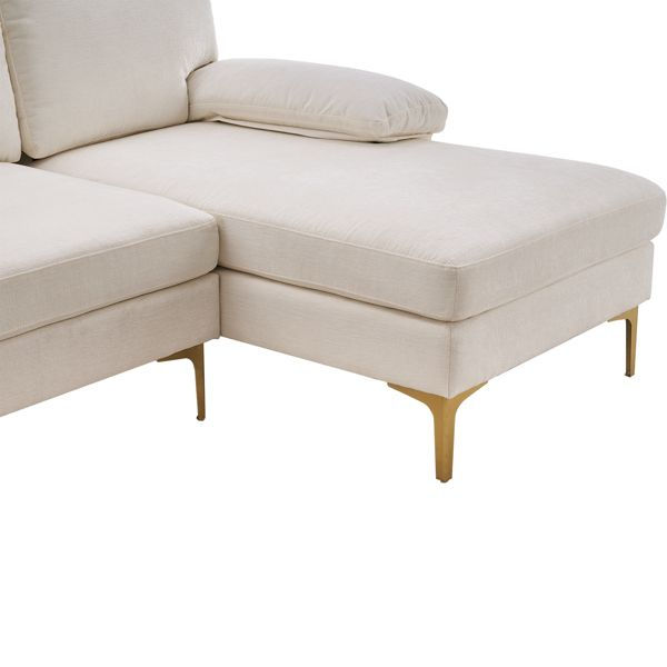 Thumbnail: U-Shaped 4-Seat Indoor Modular Sofa Creamy-White
