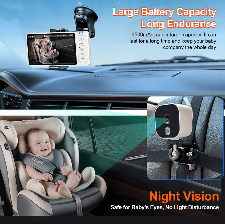 Thumbnail: PSABM950 Car baby monitor Multi-function rear seat camera Baby Car Camera 5 inch