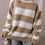 Thumbnail: Arabella Striped Side Slit Sweater