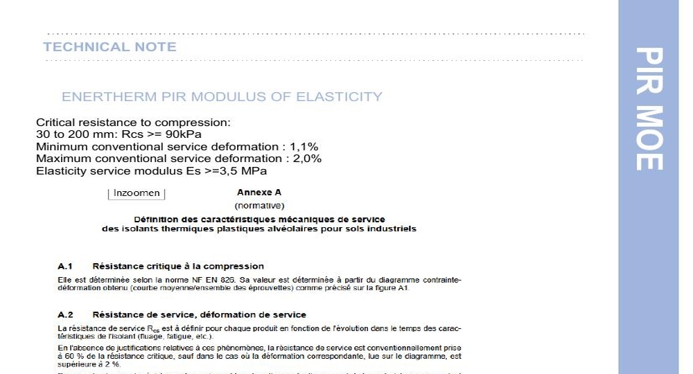 ENERTHERM PIR MODULUS OF ELASTICITY TECHNICAL NOTE