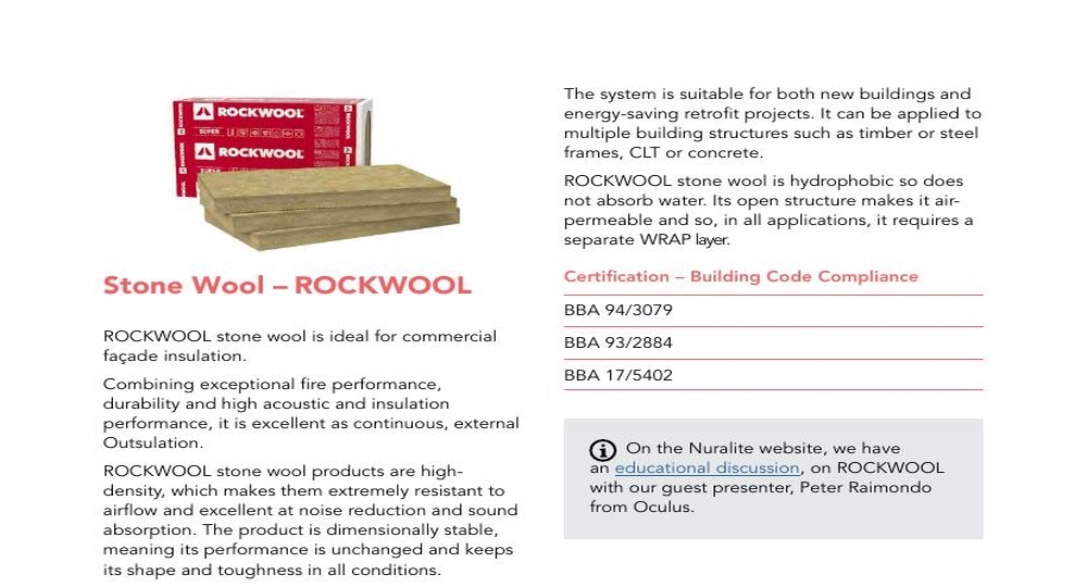 ROCKWOOL STONE WOOL PRODUCT OVERVIEW