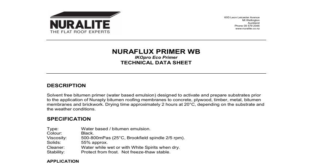 Nuraflux Primer WB TDS
