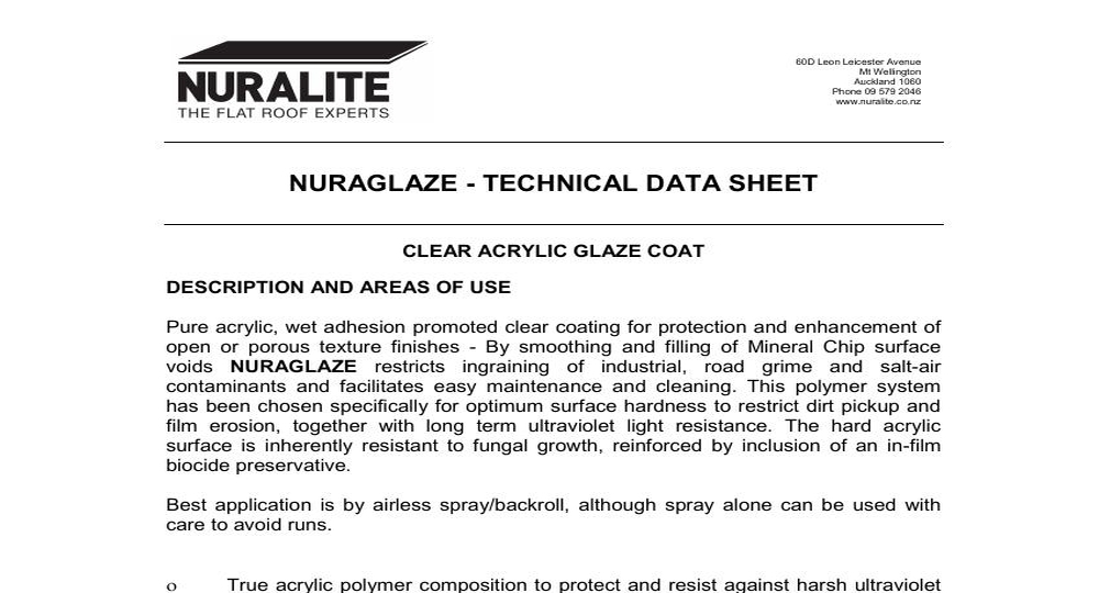 Nuraglaze TDS