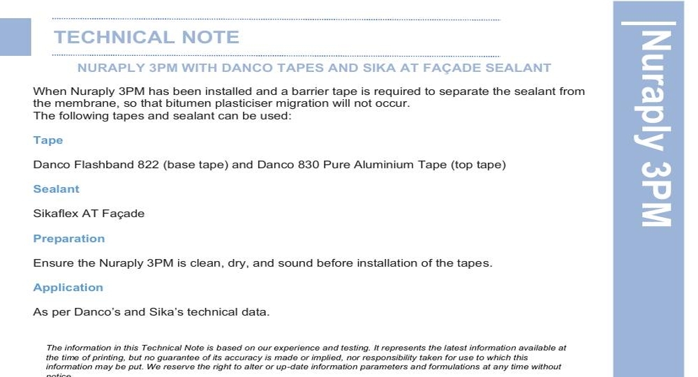 NURAPLY 3PM WITH DANCO TAPES AND SIKA AT FACADE SEALANT TN