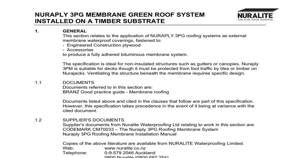 NURAPLY 3PG MEMBRANE GREEN ROOF ON TIMBER SYSTEM