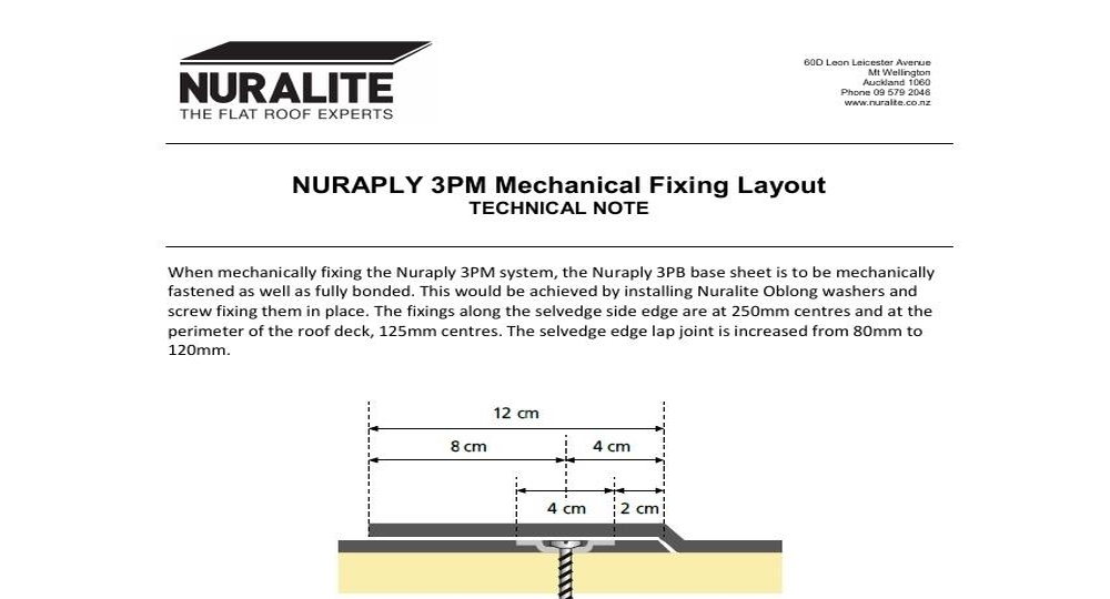 NURAPLY 3PM MECHANICAL FIXING LAYOUT
