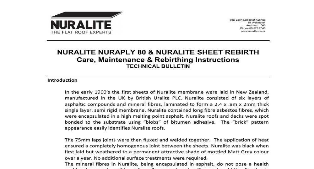 NURALITE NURAPLY 80 & NURALITE SHEET REBIRTH.
