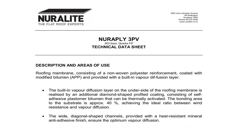 Nuraply 3PV TDS