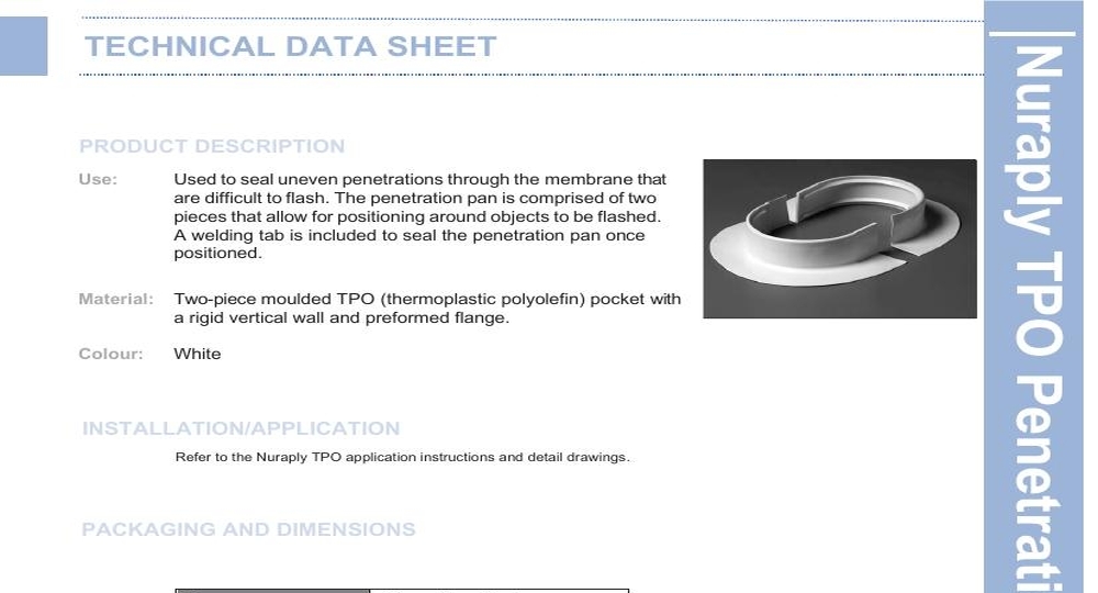 NURAPLY TPO PENETRATION POCKET DATA SHEET