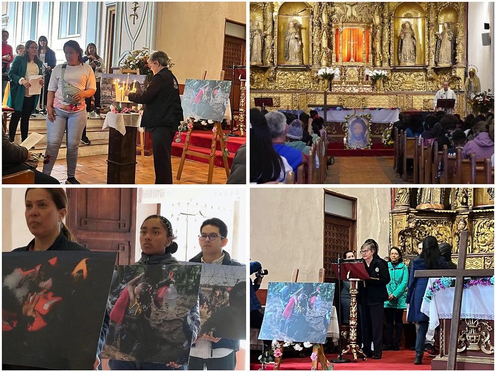 Encendido de velas en memoria de las personas migrantes que perdieron la vida en su camino, símbolo de luz y esperanza compartida.